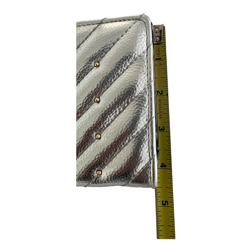 Victoria's Secret quilted metallic silver, studded wristlet wallet … - Picture 13 of 15